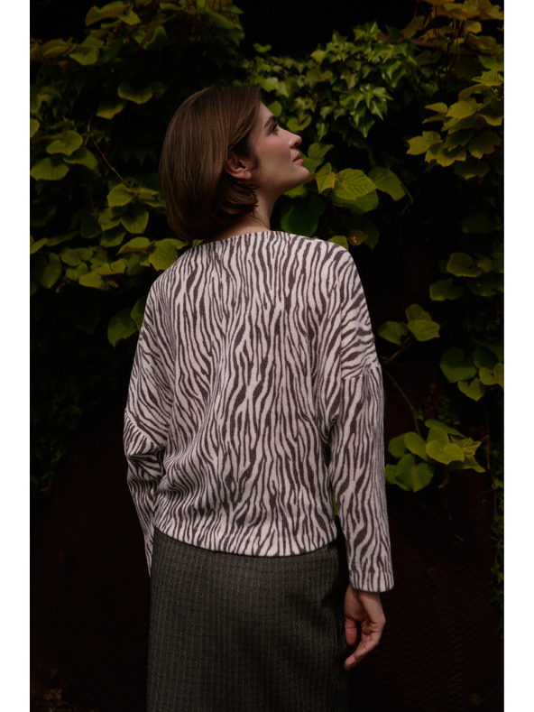 Moodo Bluza z živalskim motivom bež Moodo