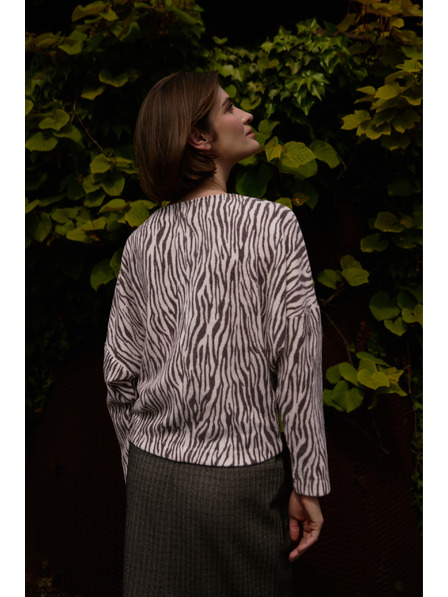 Moodo Bluza z živalskim motivom bež Moodo