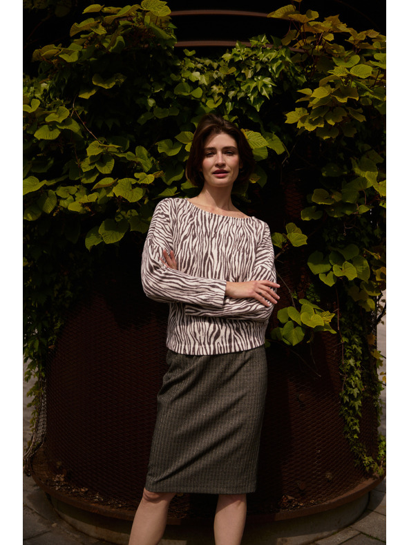 Moodo Bluza z živalskim motivom bež Moodo