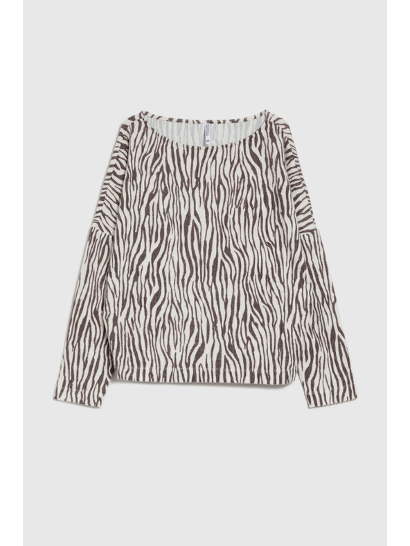 Moodo Bluza z živalskim motivom bež Moodo