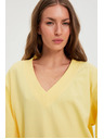 Moodo Bluza z V-izrezom rumena Moodo