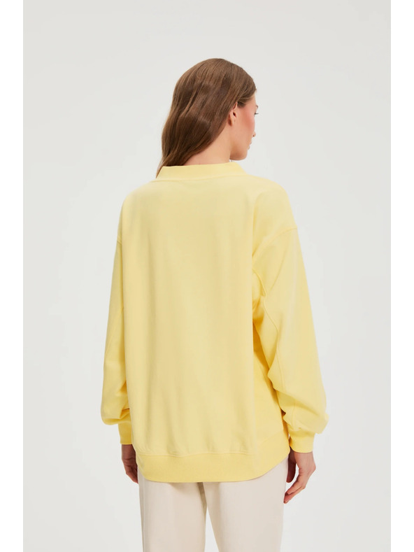 Moodo Bluza z V-izrezom rumena Moodo