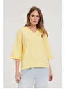 Moodo Bluza z V-izrezom rumena Moodo