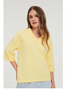 Moodo Bluza z V-izrezom rumena Moodo