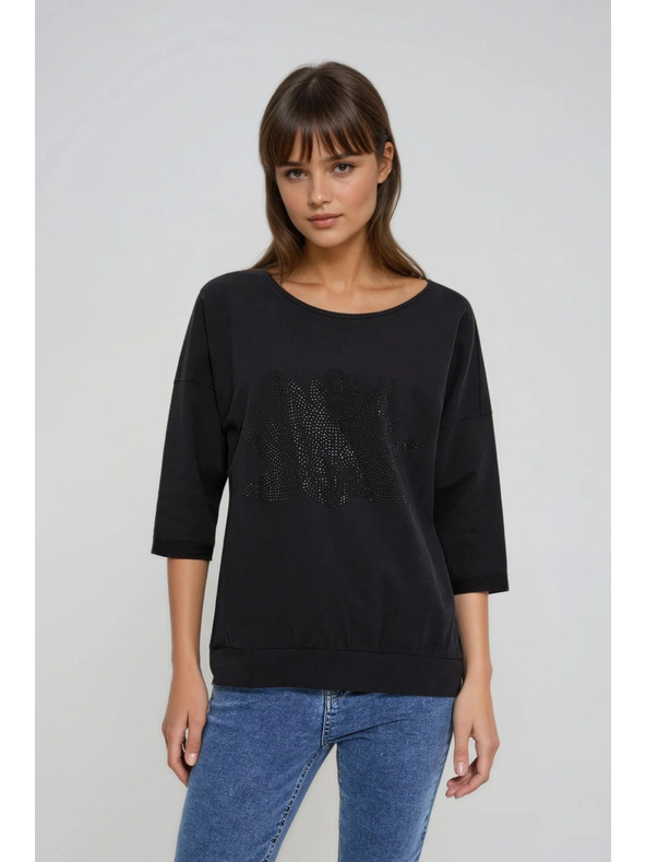 Moodo Bombažna bluza črna Moodo