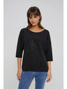 Moodo Bombažna bluza črna Moodo