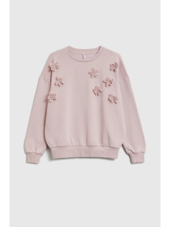 Moodo Pulover s cvetkami rožnat Moodo