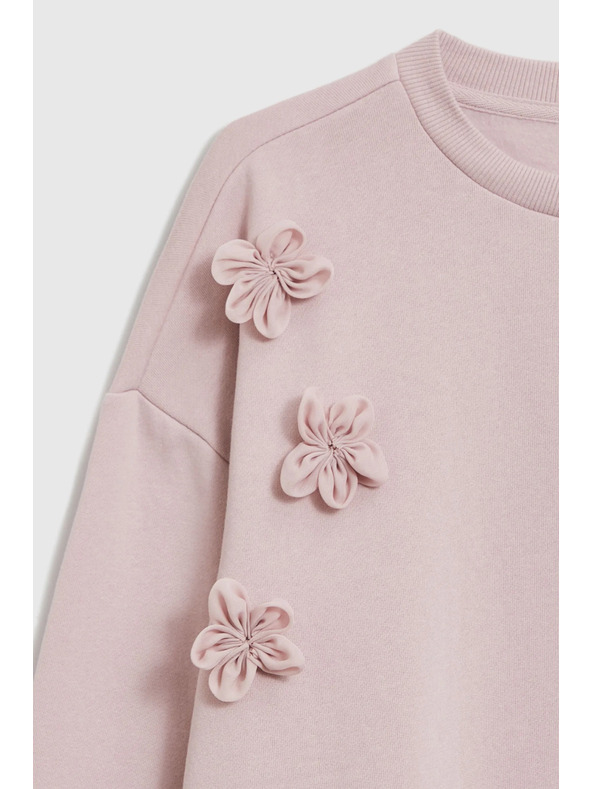 Moodo Pulover s cvetkami rožnat Moodo