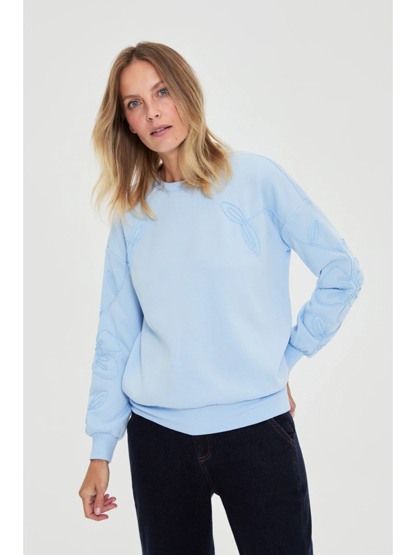 Moodo Bluza za oblačenje čez glavo svetlo modra Moodo