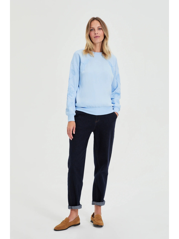 Moodo Bluza za oblačenje čez glavo svetlo modra Moodo