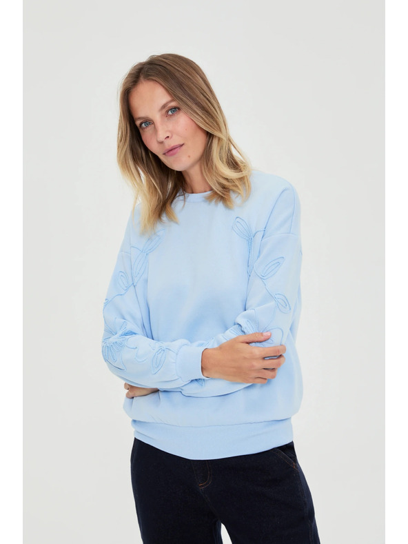 Moodo Bluza za oblačenje čez glavo svetlo modra Moodo