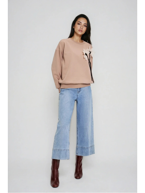 Moodo Pulover s cvetom bež Moodo