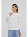 Moodo Bluza z izvezenim cvetom bela Moodo