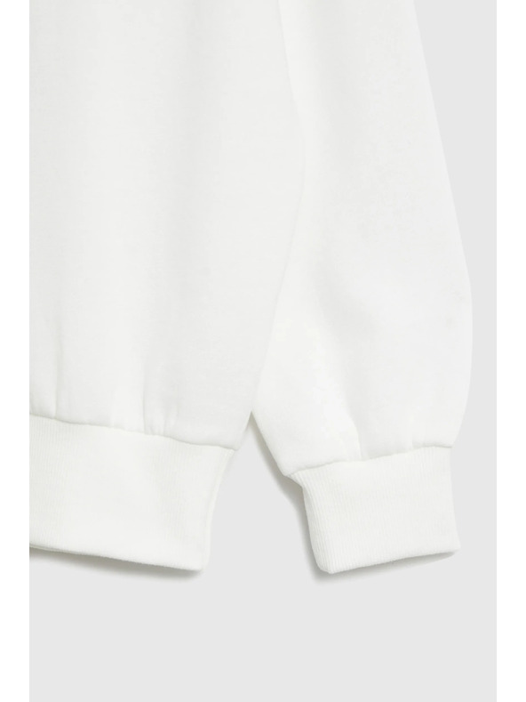 Moodo Bluza z izvezenim cvetom bela Moodo