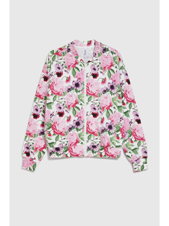 Moodo Odpeta bluza s cvetličnim vzorcem rožnata Moodo