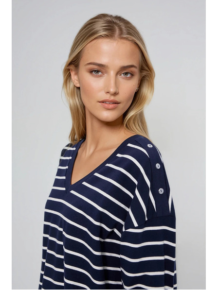 Moodo Prugasta jopica temno modra Moodo