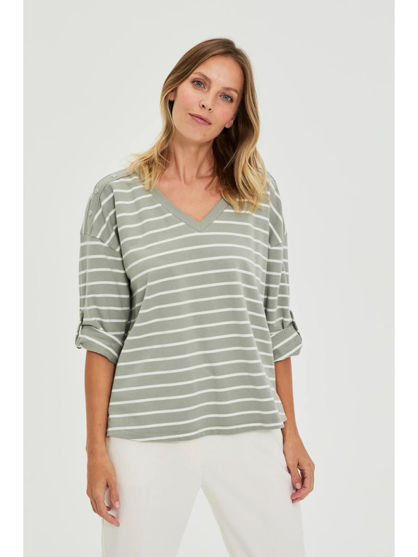 Moodo Bluza v progah olivna Moodo