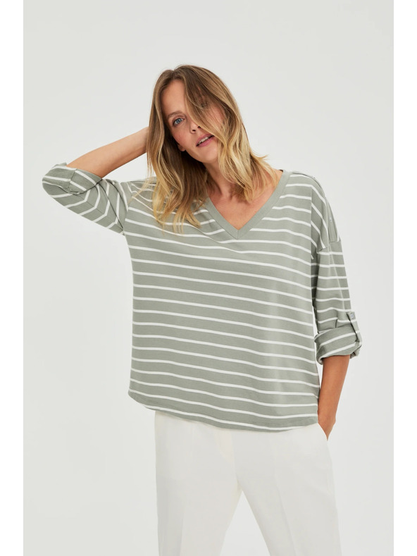 Moodo Bluza v progah olivna Moodo