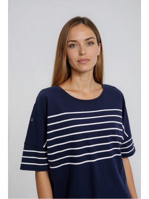 Moodo Prugasta jopica temno modra Moodo