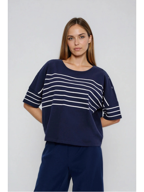 Moodo Prugasta jopica temno modra Moodo