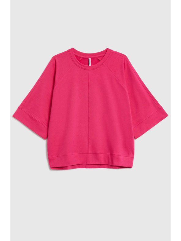 Moodo Pulover s kratkimi in širokimi rokavi fuksija Moodo