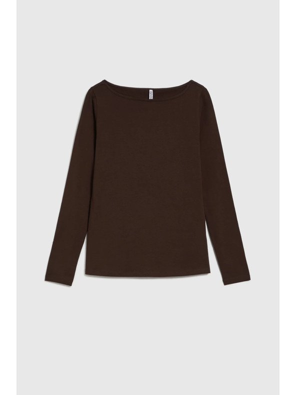 Moodo Oprijeta rjava bluza z dolgimi rokavi Moodo