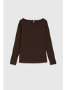 Moodo Oprijeta rjava bluza z dolgimi rokavi Moodo