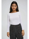 Moodo Oprijeta bela bluza z dolgimi rokavi Moodo