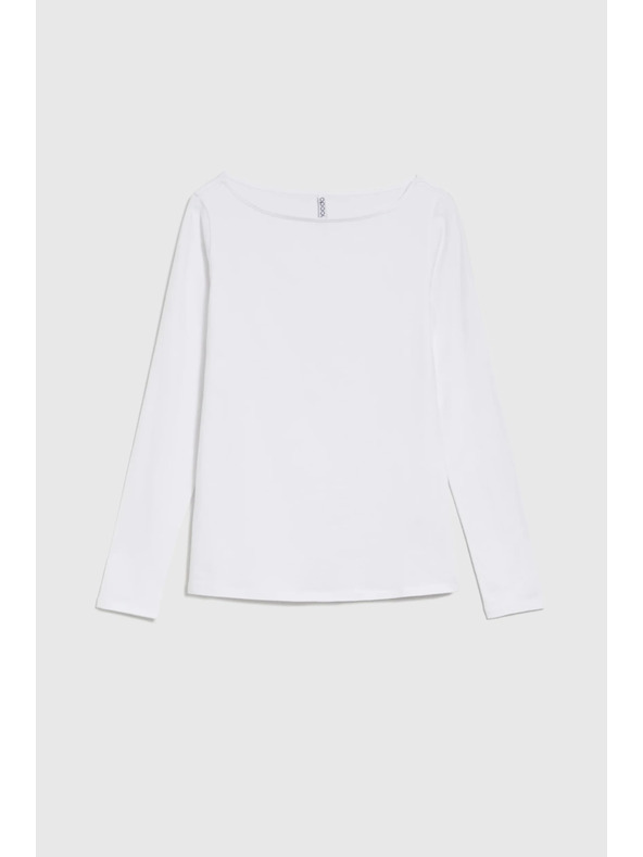 Moodo Oprijeta bela bluza z dolgimi rokavi Moodo