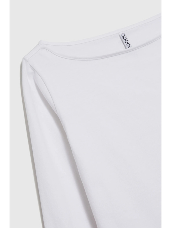 Moodo Oprijeta bela bluza z dolgimi rokavi Moodo