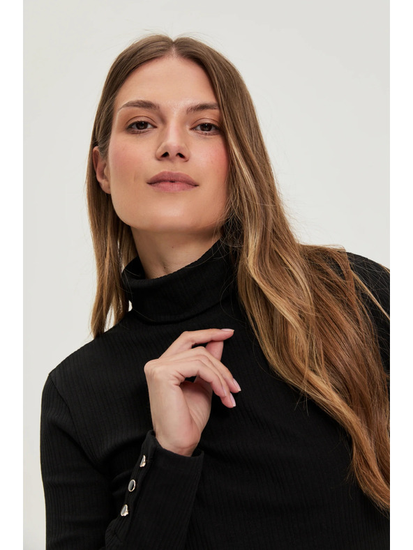 Moodo Bombažni pulover črn Moodo