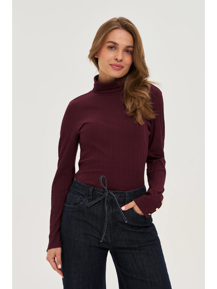 Moodo Bombažni pulover vinsko rdeč Moodo