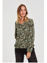 Moodo Olivno zelena cvetlična bluza Moodo
