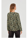 Moodo Olivno zelena cvetlična bluza Moodo