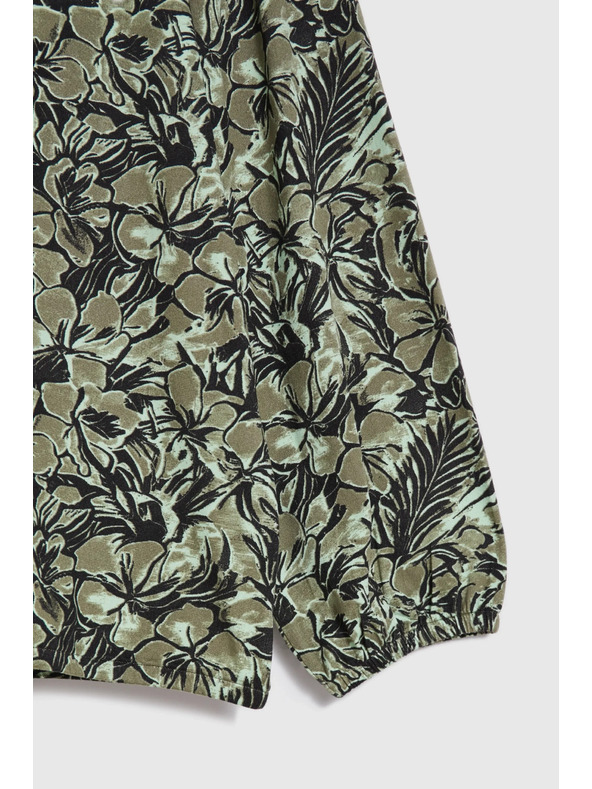 Moodo Olivno zelena cvetlična bluza Moodo