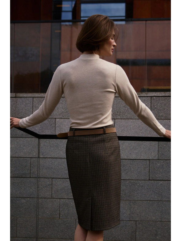 Moodo Bež bluza z ovratnikom Moodo