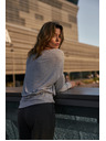 Moodo Rebrasta bluza z dolgimi rokavi siva Moodo