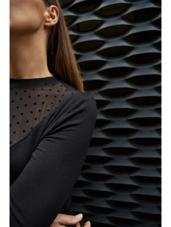 Moodo Oprijeta črna bluza Moodo