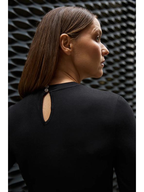 Moodo Oprijeta črna bluza Moodo