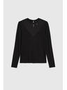 Moodo Oprijeta črna bluza Moodo