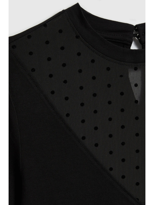 Moodo Oprijeta črna bluza Moodo