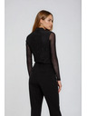 Moodo Črna bluza s prosojnimi rokavi Moodo