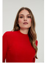Moodo Rdeča bluza z okrasnimi rokavi Moodo