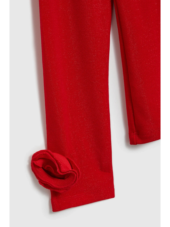 Moodo Rdeča bluza z okrasnimi rokavi Moodo