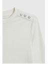 Moodo Bombažna bluza z dolgimi rokavi bele barve Moodo