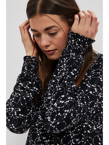 Moodo Črna bluza z dolgimi rokavi Moodo