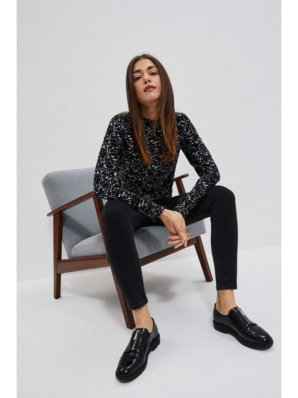 Moodo Črna bluza z dolgimi rokavi Moodo