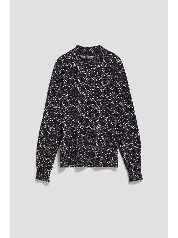 Moodo Črna bluza z dolgimi rokavi Moodo