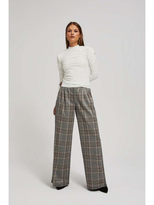 Moodo Bluza z napihnjenim rokavi biserne barve Moodo