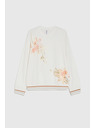 Moodo Bombažna bluza s potiskom bele barve Moodo